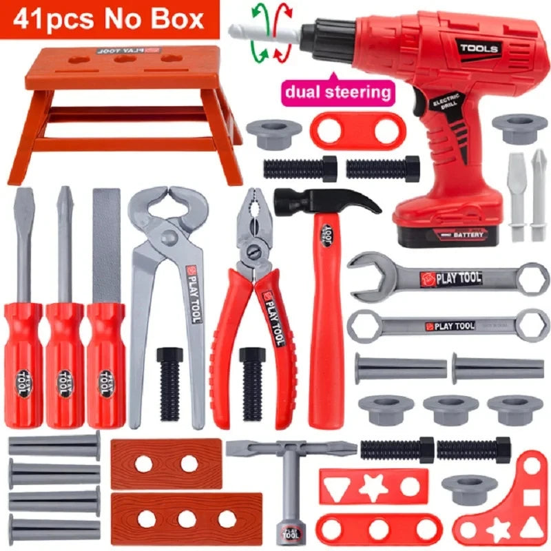 Kids Toolbox Kit – Educational Simulation Repair Toy Set with Drill & Engineering Puzzle for Boys