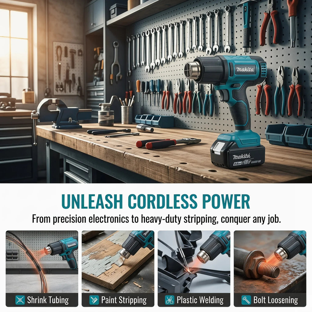 Makita 18V Brushless Cordless Heat Gun – 60-540°C LCD Display (Tool Only)