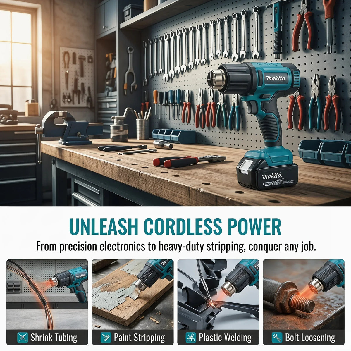 Makita 18V Brushless Cordless Heat Gun – 60-540°C LCD Display (Tool Only)