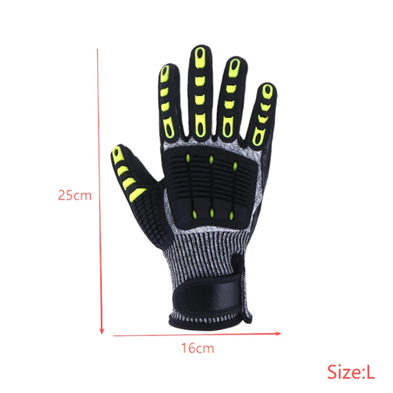 Safety Anti Vibration Work Gloves Wear-resistant And Cut-resistant Mechanics Protective Work Gloves Grip