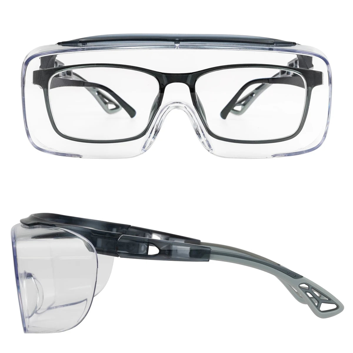 Safety Glasses Over Glasses,ANSI Z87.1 Lenses with Anti-Fog & Scratch,Side Protection, Adjustable Protective  Model HM6
