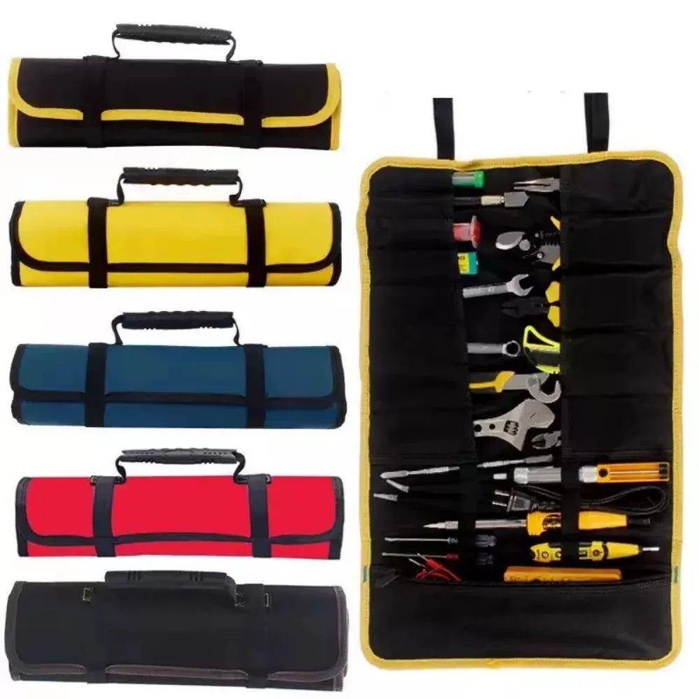 Hardware Roll-Up Tool Storage Bag with Handle, Convenient Portable Professional Tool Storage Bag
