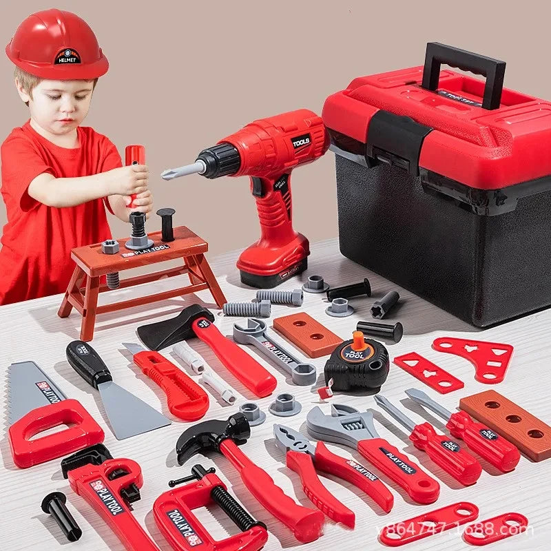 Kids Toolbox Kit – Educational Simulation Repair Toy Set with Drill & Engineering Puzzle for Boys
