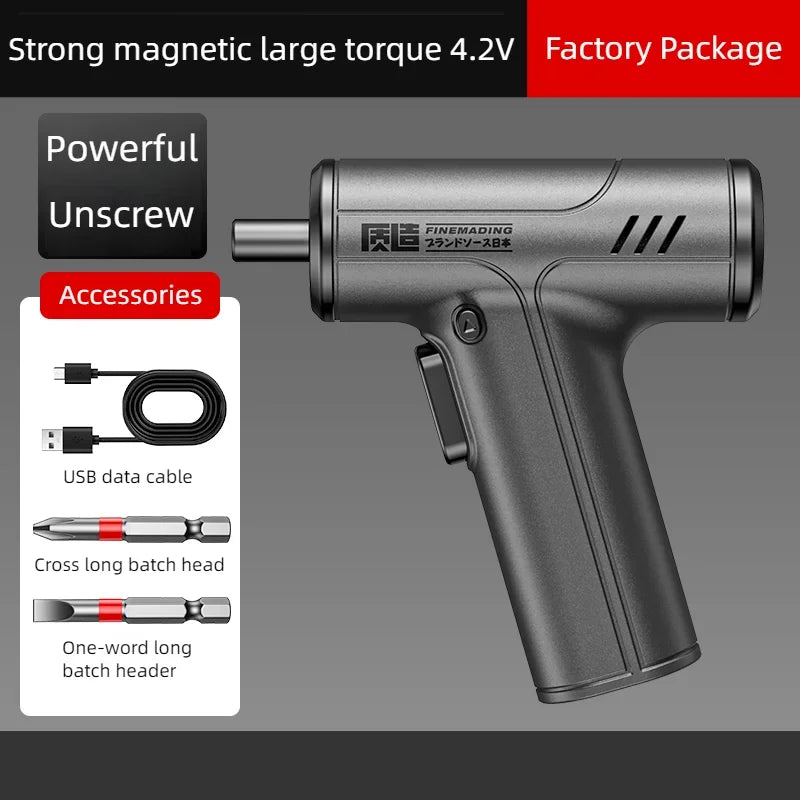 Cordless Electric Screwdriver Set 4.2V Mini Hand Drill Rechargeable Multi-Function Power Tool with Type-C Interface