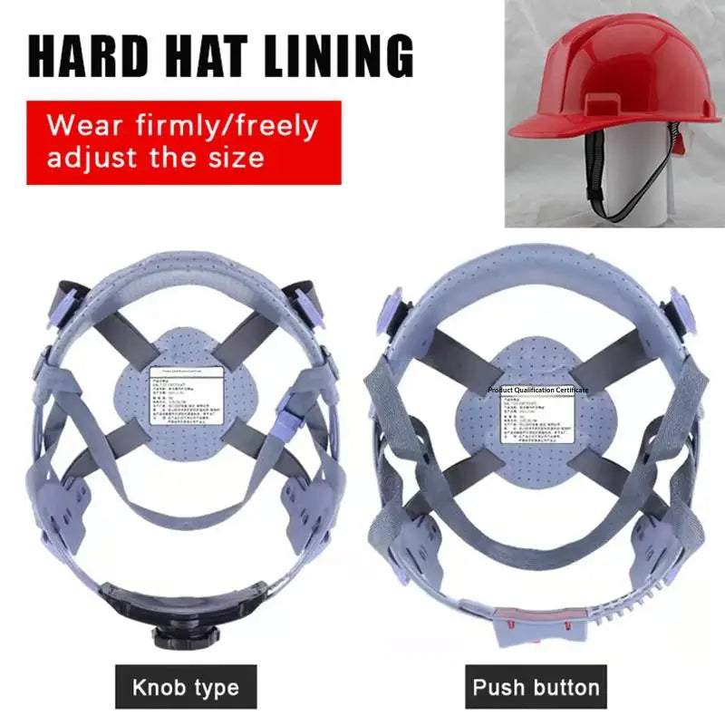 Adjustable Hard Hat Suspension Insert Lightweight Anti Bump Liner Safety Helmet Inner Pad Head Protection Accessory