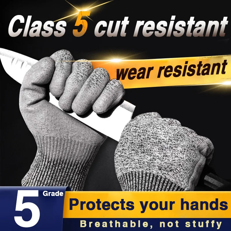 Cut Resistant Gloves Level 5 Cut Resistant Slip Resistant Abrasion Resistant Labor Kitchen Workshop Workplace Glass Lifting