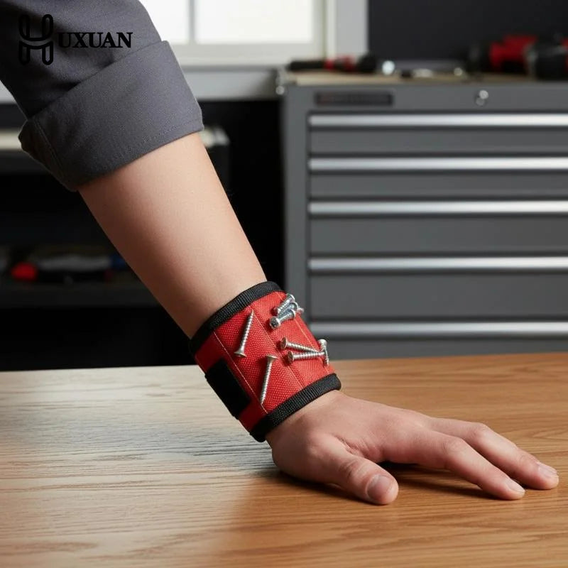 Magnetic Wristband Portable Tool Bag Electrician Adjustable Wristband For Holding Screws,Nails,Drilling Bits,Wrist Tool Holder