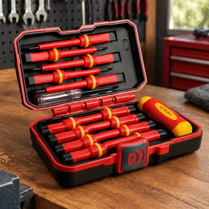 15-Piece Electrician Toolkit with Magnetic Bits, Insulated Handles Rated for 1000V Protection