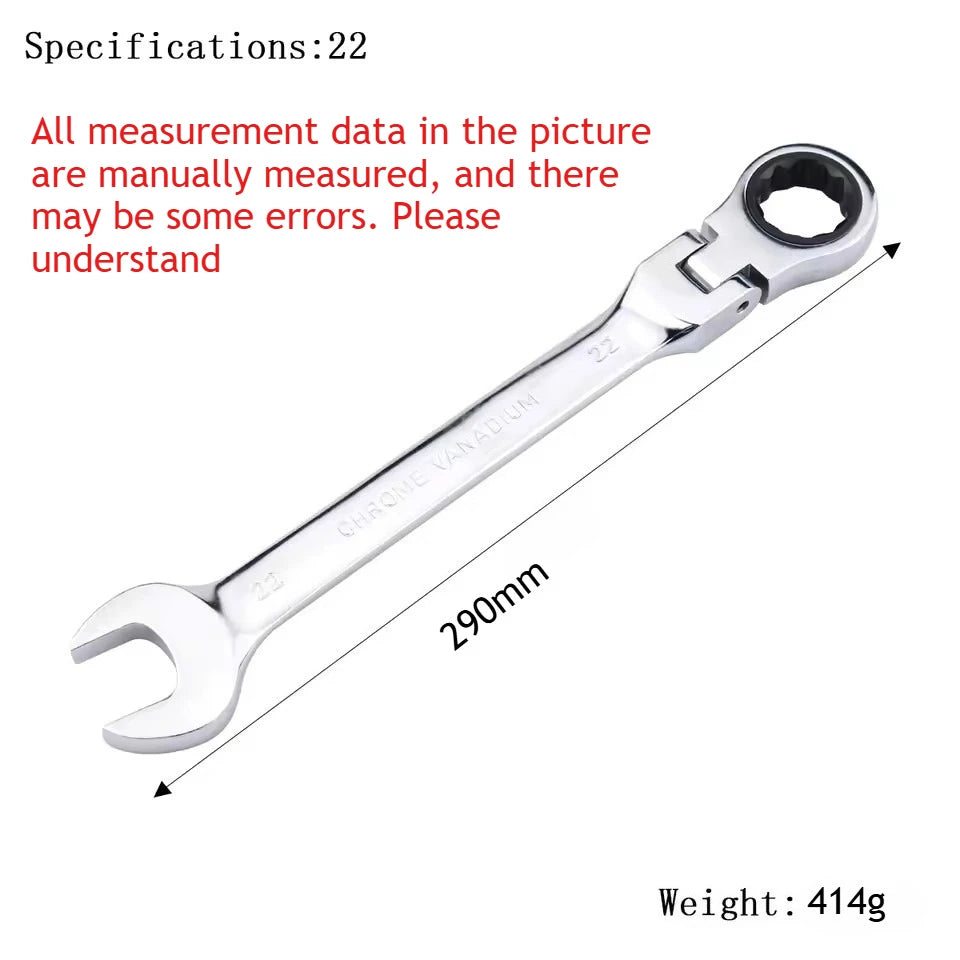 Universal 72-Tooth Ratchet Wrench, Automatic, Fast and Labor-Saving, Dual-Use, with Open End, Movable Head, Open Plummer, 1pcs