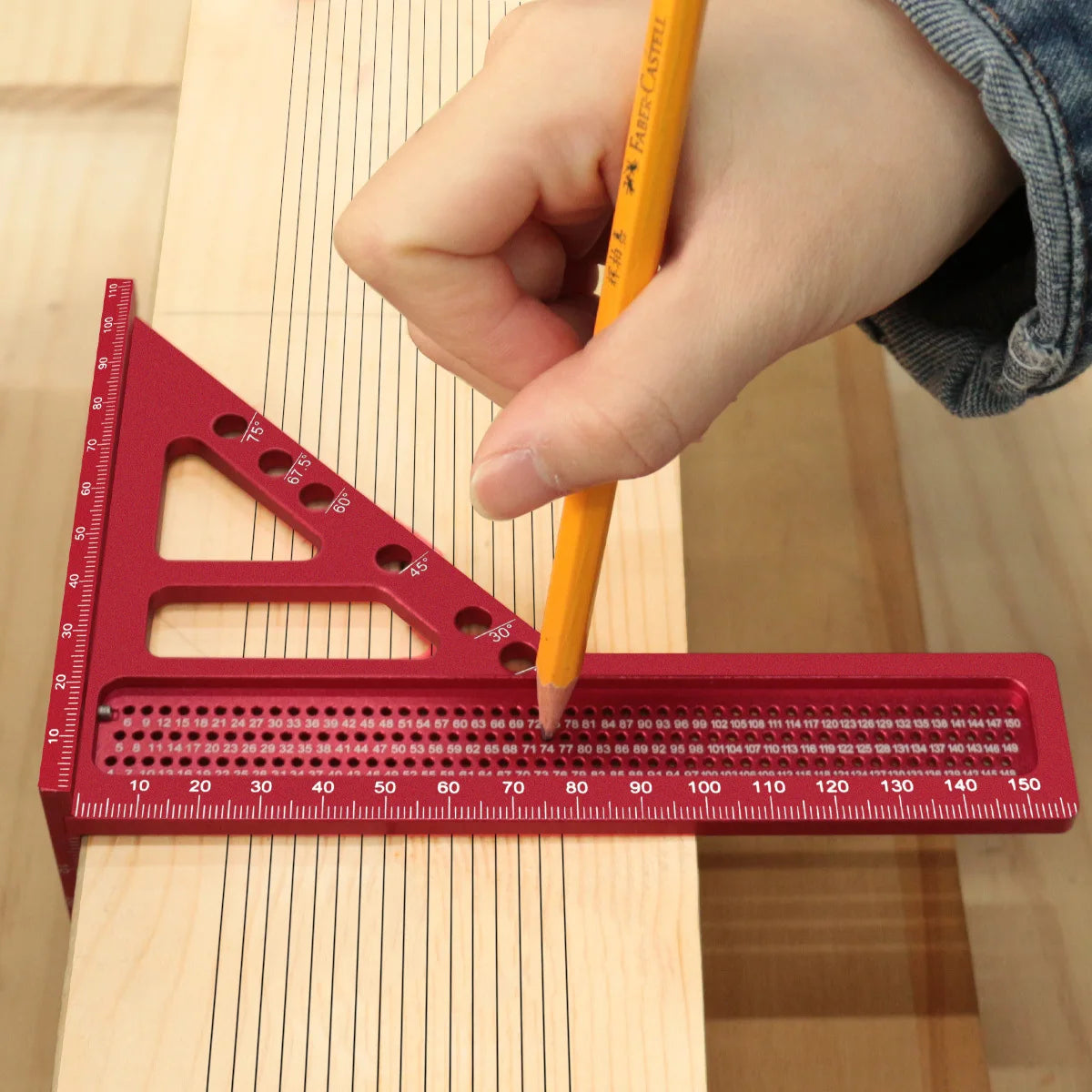 3D Aluminum Alloy Multi-Angle Woodworking Square Ruler