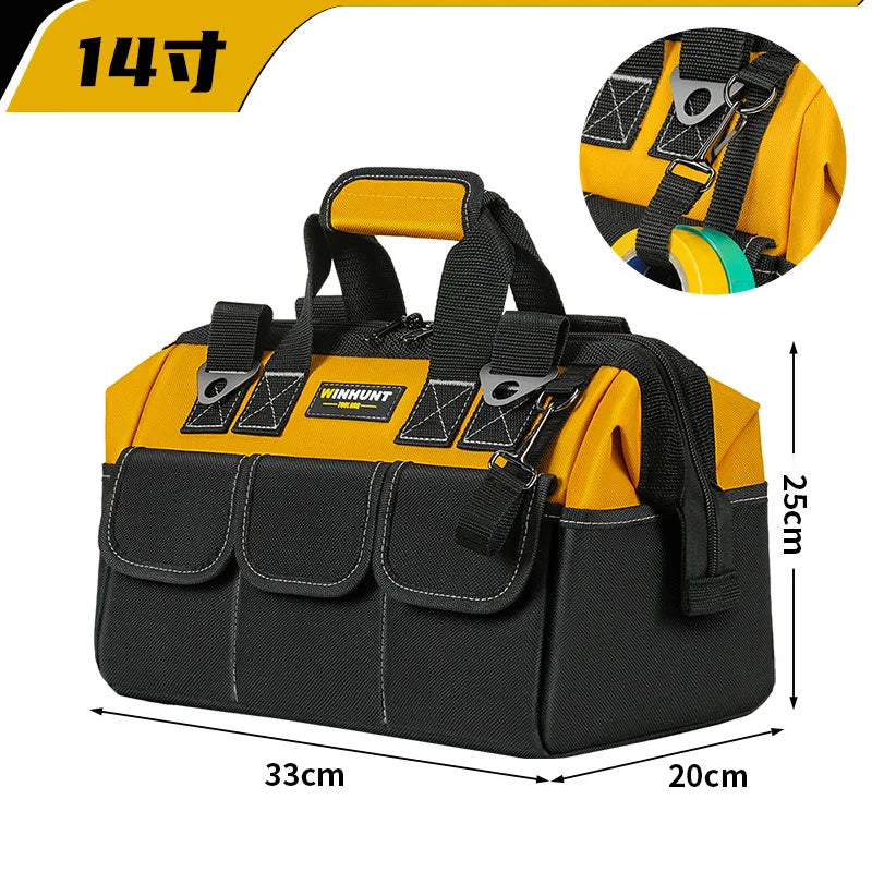 Heavy Duty Tool Bag, 14-Pocket Portable Empty Tool Box Organizer Storage, Toolbox Organization With Adjustable Shoulder Strap