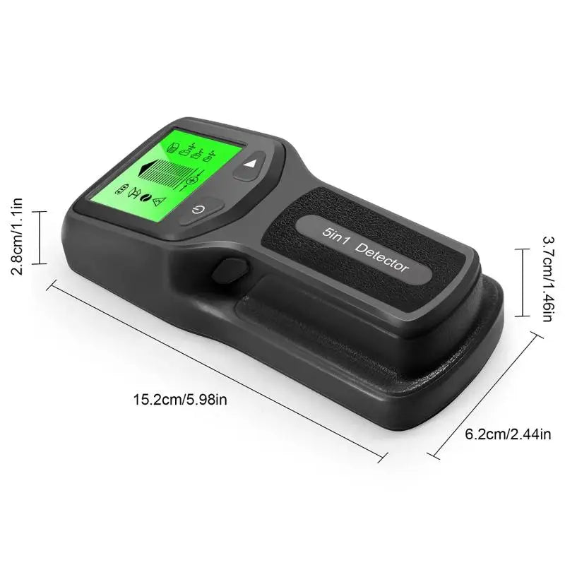Handheld 5 In 1 Digital Wall Stud Detector Wood Scanner Metal Finder For Live AC Wires Cables PVC Water Pipe