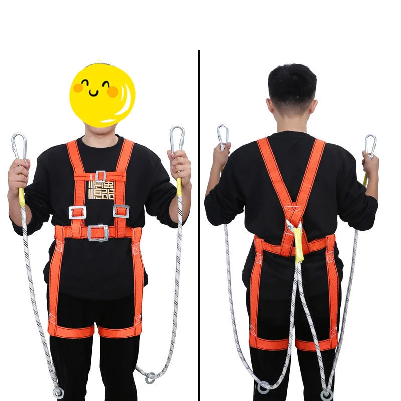 Full-Body 5-Point Fall Protection Safety Harness – Adjustable High-Altitude Work & Climbing Belt