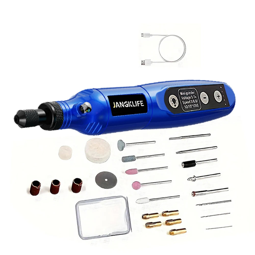 JANGKLIFE USB Cordless Rotary Tool Kit Woodworking Engraving Pen DIY For Jewelry Metal Glass Mini Wireless Drill