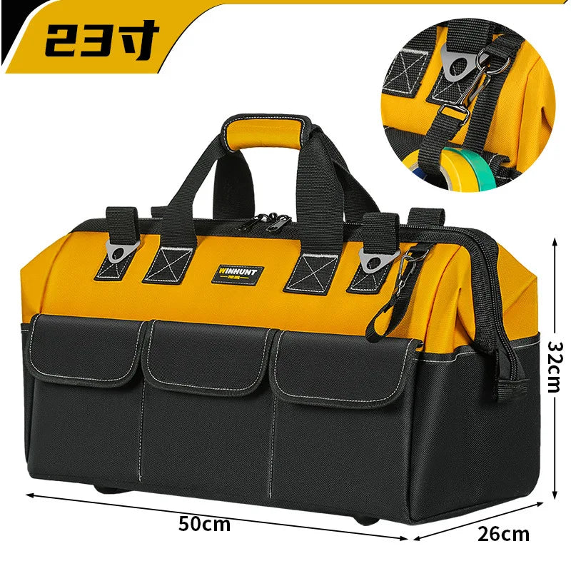Heavy Duty Tool Bag, 14-Pocket Portable Empty Tool Box Organizer Storage, Toolbox Organization With Adjustable Shoulder Strap