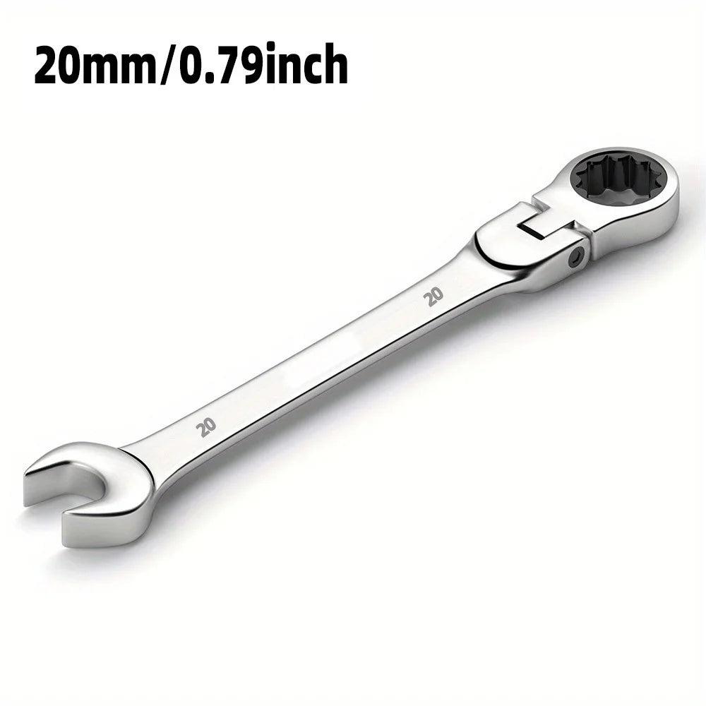 6-24mm Metric Ratchet Wrench Set, 72-Tooth Flexible Head with Storage Box - for Car Bicycle Motorcycle & Home DIY Repair