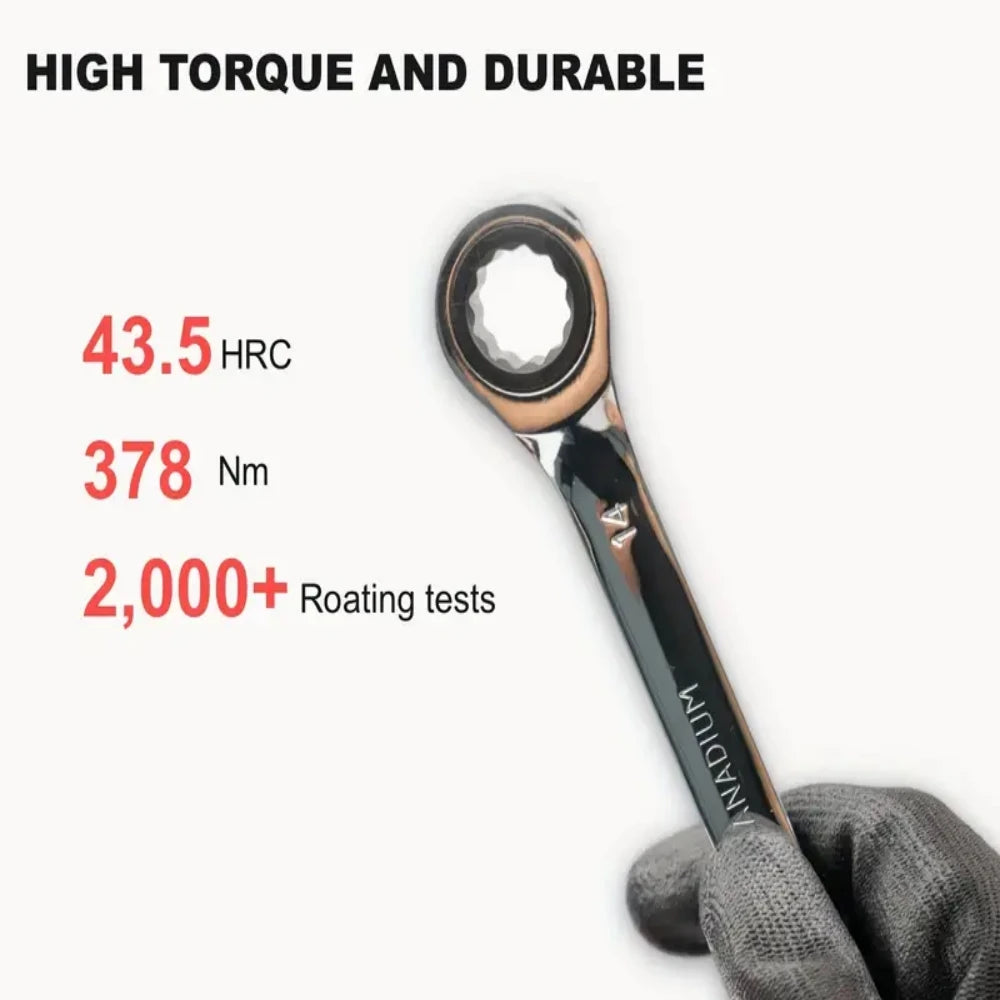 Flexible Ratcheting Combination Wrench Set (6mm-17mm Metric)