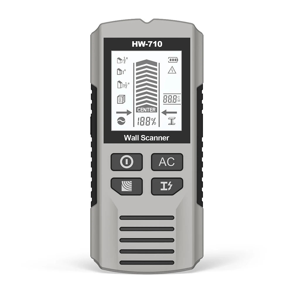 Multifunctional Wall Scanner Detector 6 in 1 LCD Digital Find Stud Wood Metal AC Wire Live Cable Detector Stud Finder Sensor