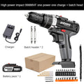 Electric Cordless Impact Drill, High-Power Electric Drill, Lithium Battery, Electric Screwdriver, Power Tool, 650W 16.8V, 150N.m