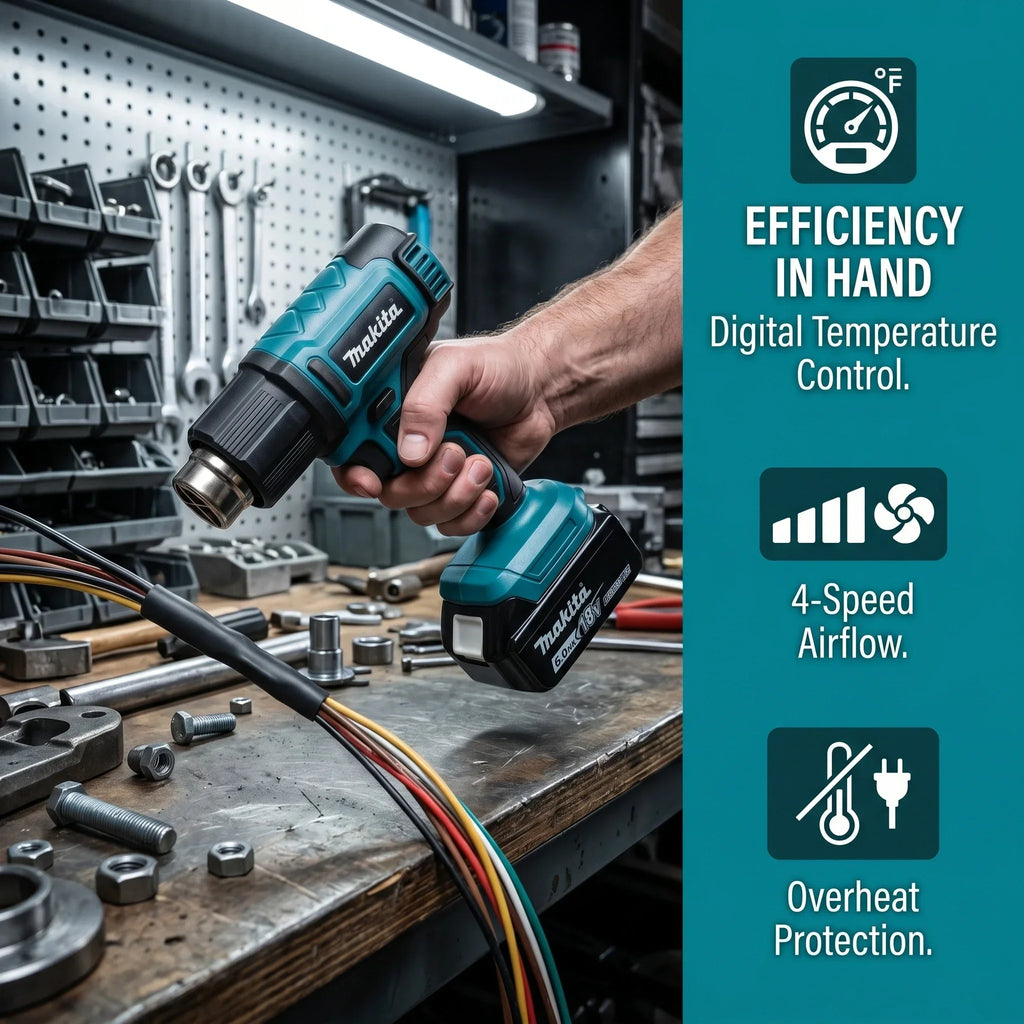 Makita 18V Brushless Cordless Heat Gun – 60-540°C LCD Display (Tool Only)