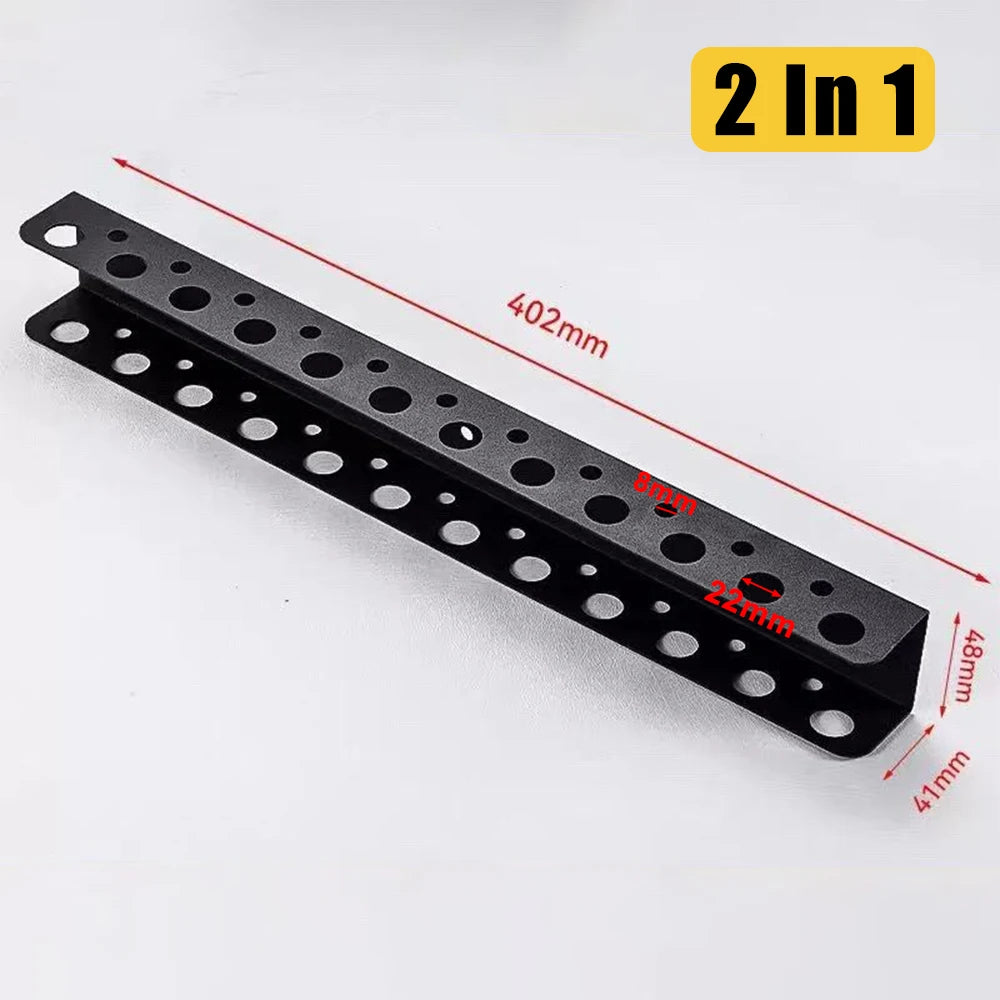 Heavy-Duty Wall Mounted Metal Tool & Screwdriver Storage Rack