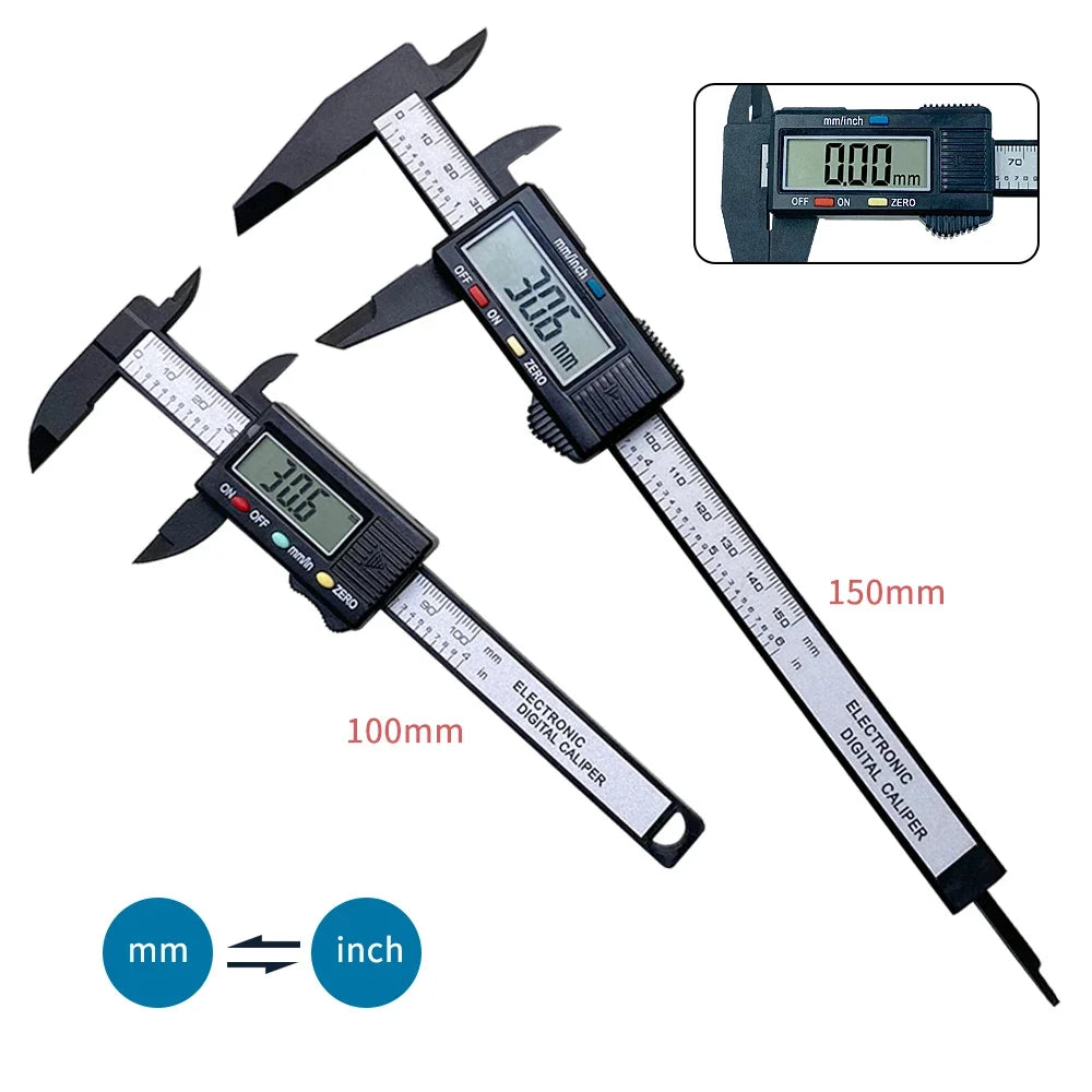 High-Accuracy Carbon Fiber Composite Digital Caliper (150mm)