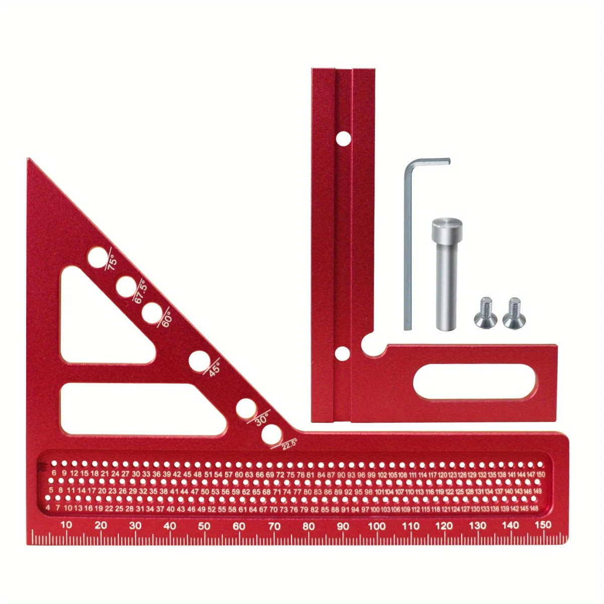 3D Aluminum Alloy Multi-Angle Woodworking Square Ruler