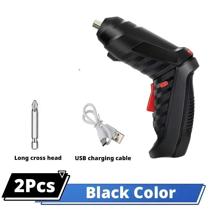 Portable Electric Screwdriver Cordless 2 in 1 Rotated 90 Degrees Rechargeable Screwdriver with LED for Home Office DIY Tools