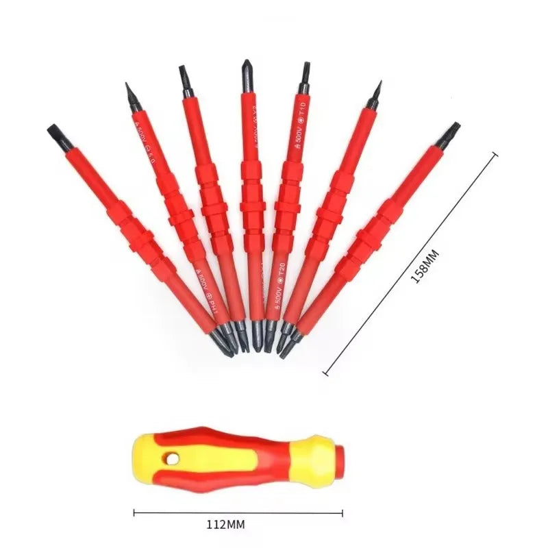 15-Piece Electrician Toolkit with Magnetic Bits, Insulated Handles Rated for 1000V Protection