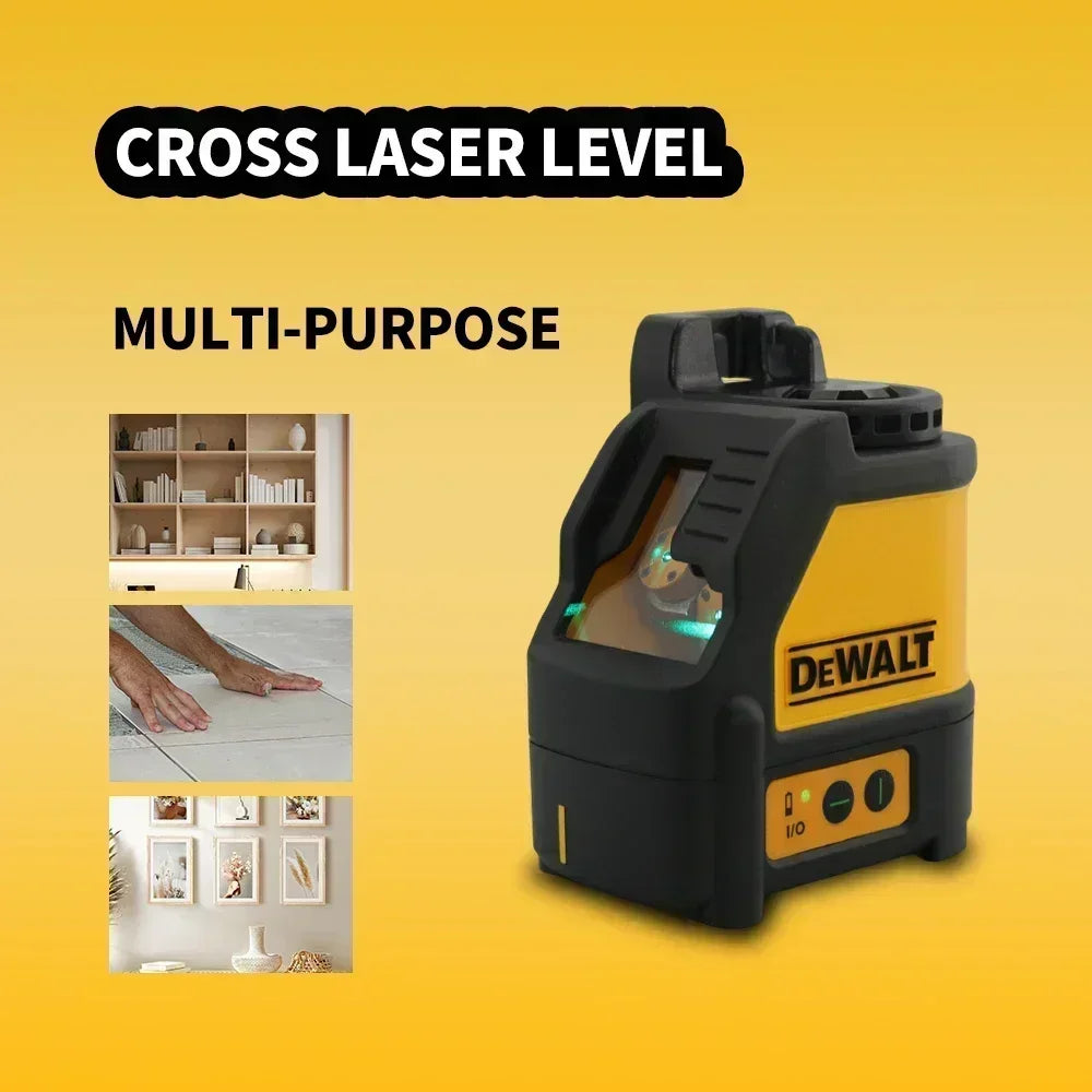 DDEWALT DW088CG Professional Green Beam Laser Level: High-Precision 2-Lines Self-Leveling Cross Line Tool