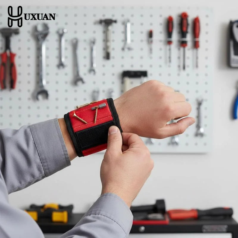 Magnetic Wristband Portable Tool Bag Electrician Adjustable Wristband For Holding Screws,Nails,Drilling Bits,Wrist Tool Holder