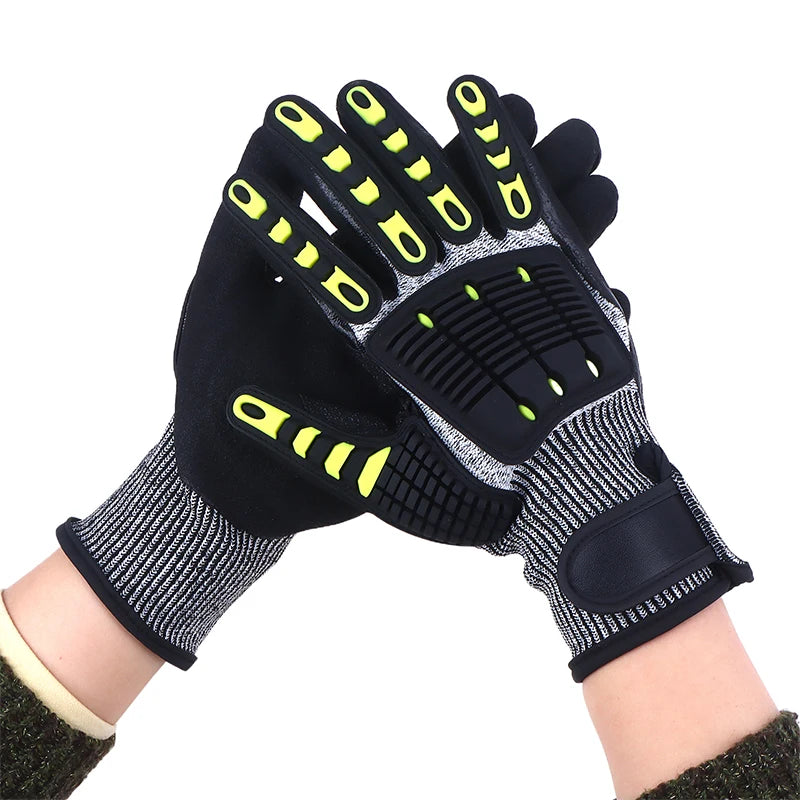 New Safety Anti Vibration Safety Work Gloves Wear-resistant And Cut-resistant Mechanics Protective Work Gloves