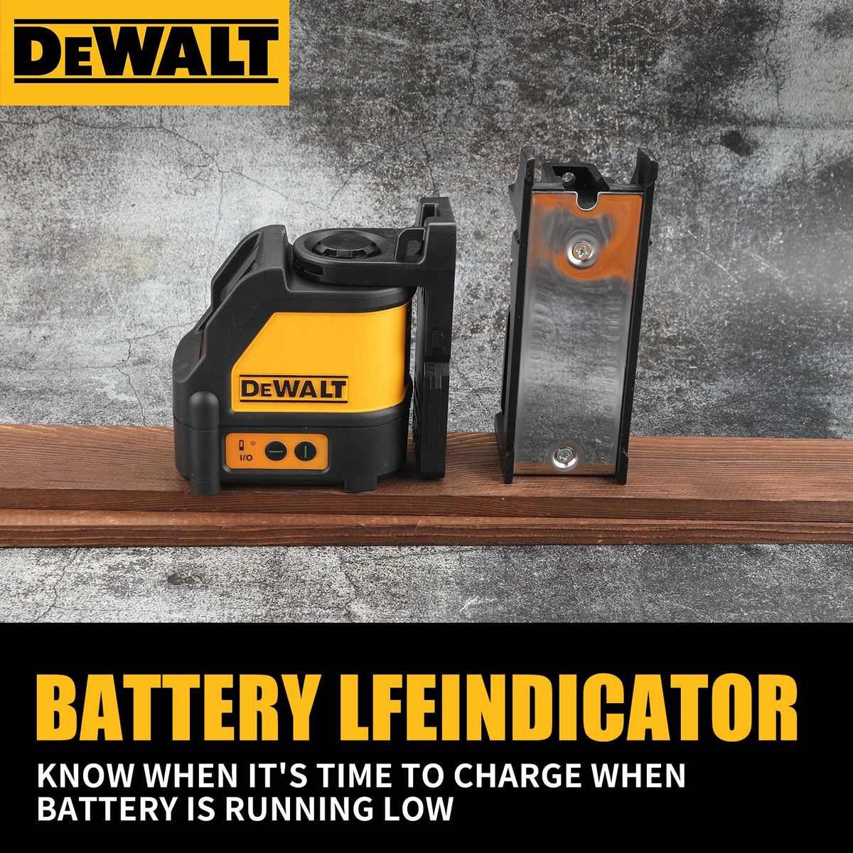DEWALT DW088CG Green Laser is high-precision line laser with reliable self-leveling performance for accurate alignment work