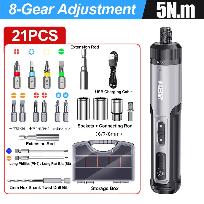 Cordless Electric Screwdriver Rechargeable 2000mah Lithium Battery Mini Drill 3.6V Power Tools Household Maintenance