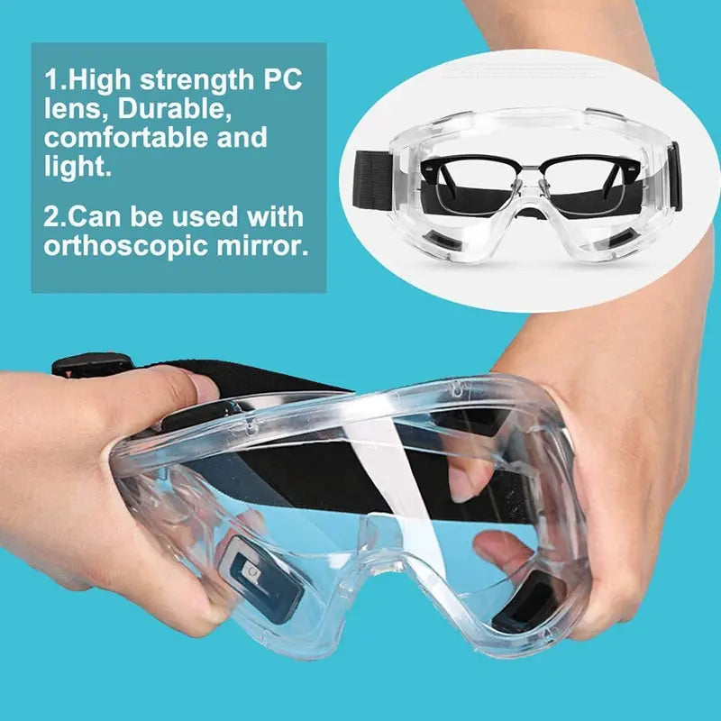 Anti-Splash & Dust-Proof Clear Safety Goggles – Industrial Lab & Workshop Eye Protection