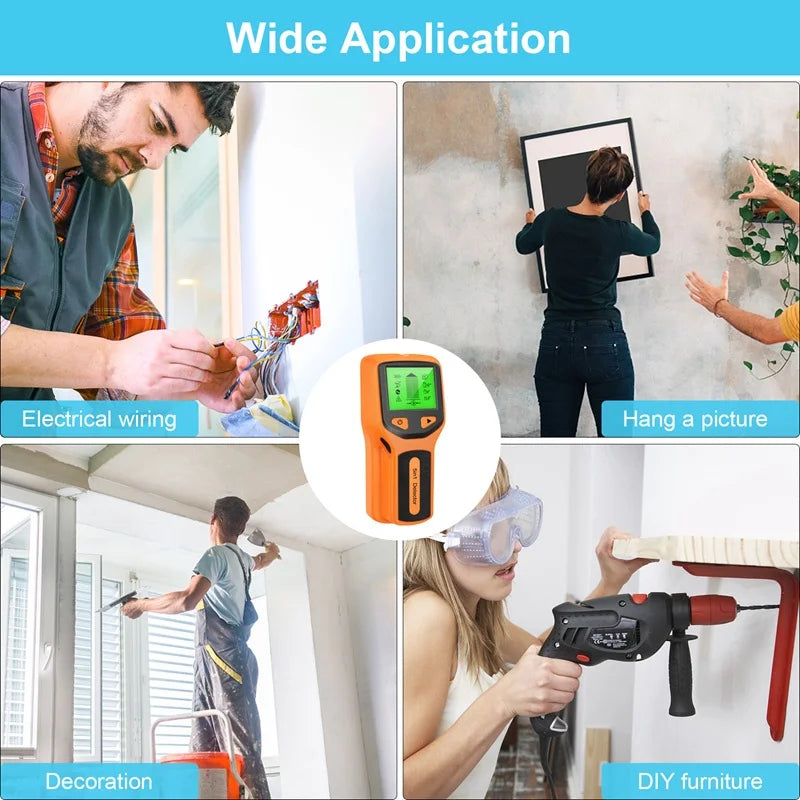 Digital Handheld 5 in 1 Stud Detector Wall Wood Scanner Wall Detector Live AC Wires Cable PVC Water Pipe Metal Finder Scanner