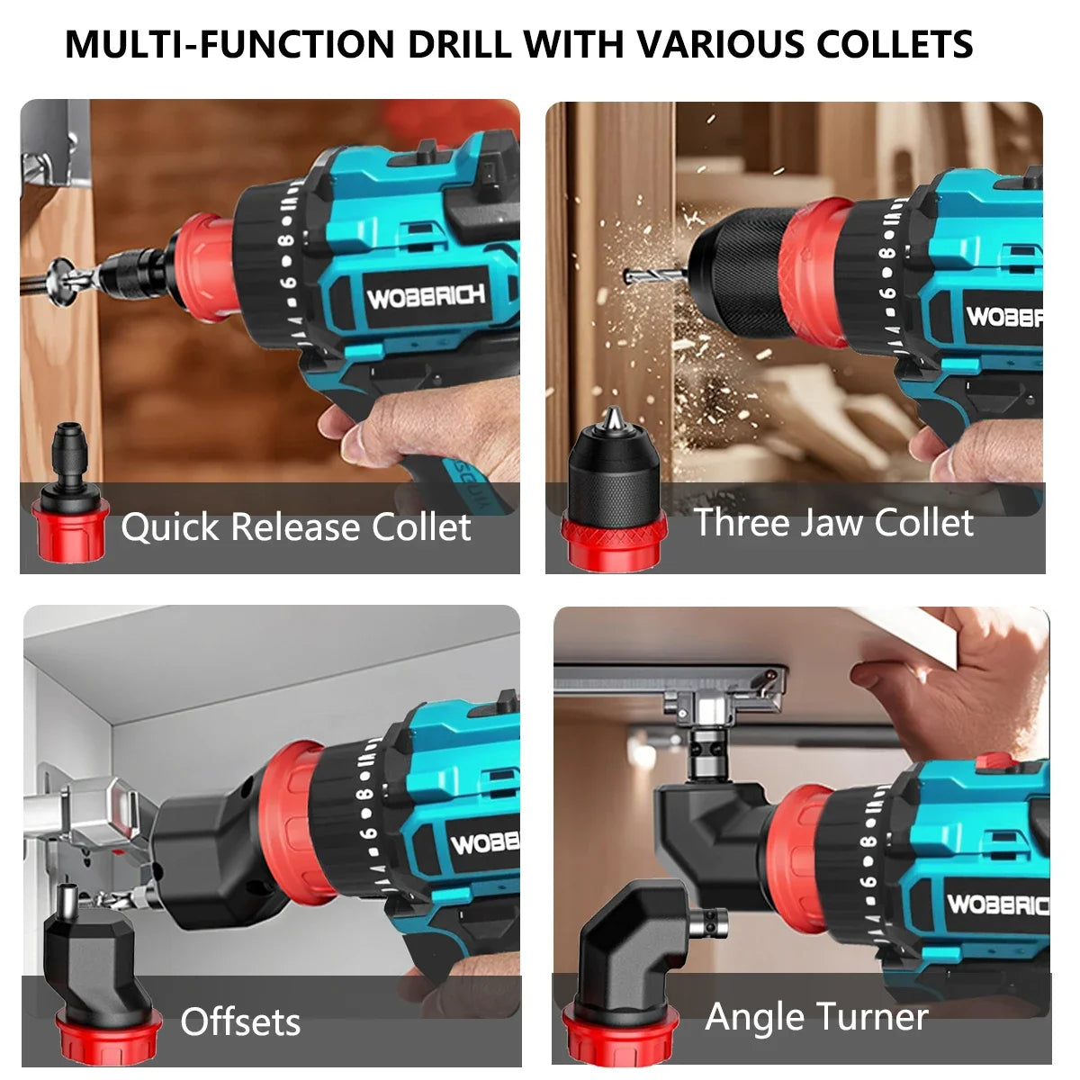 10mm 21+2 Torque Brushless Electric Drill Cordless Electric Screwdriver Household Tool For Makita 18V-21V Battery（No battery）