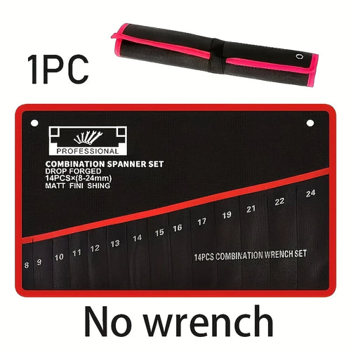 14-Pocket Heavy-Duty Wrench & Tool Roll Bag