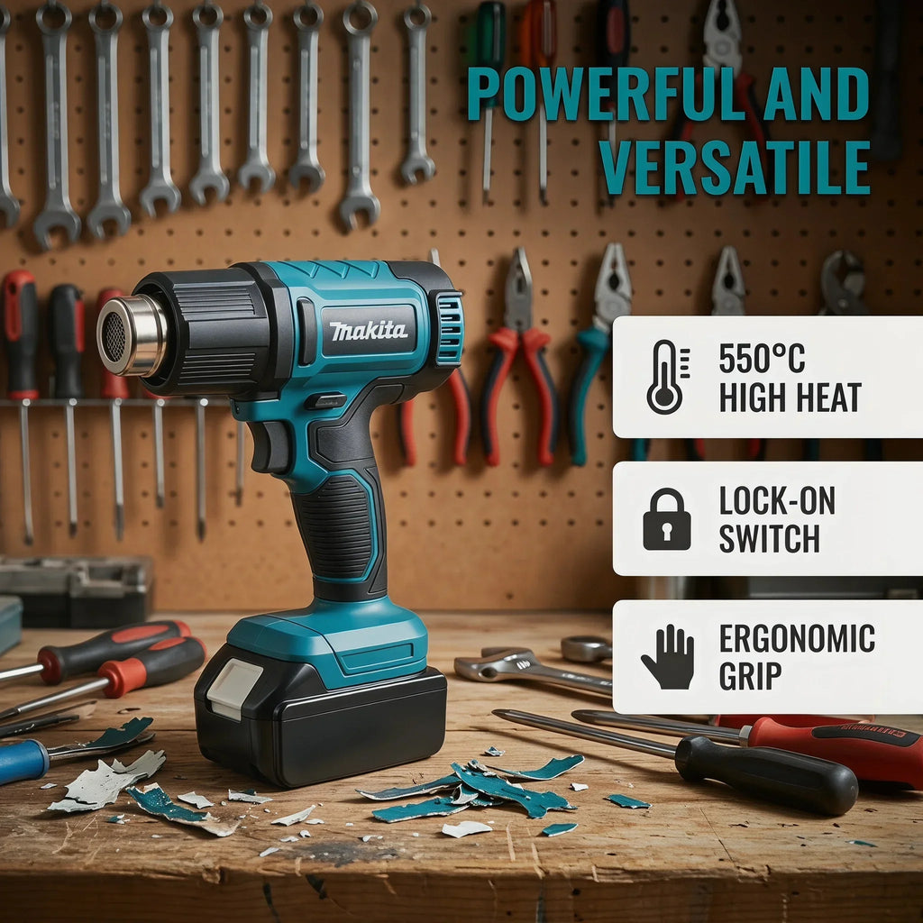 Makita 18V Brushless Cordless Heat Gun – 60-540°C LCD Display (Tool Only)