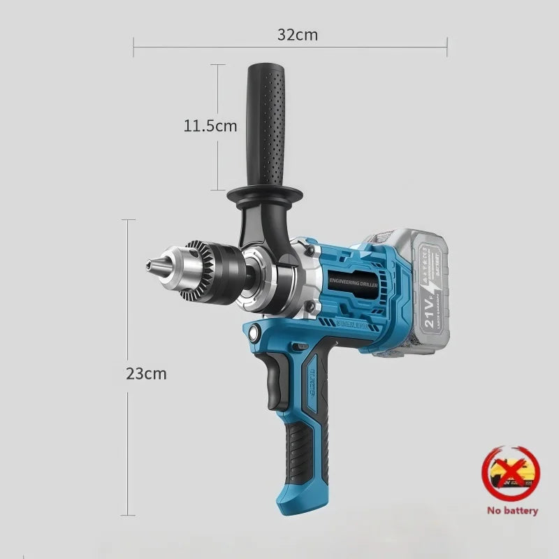 Cordless Electric Drill Rechargeable 16MM Brushless Power Drill Concrete & Mud Drilling for Makita 18V battery
