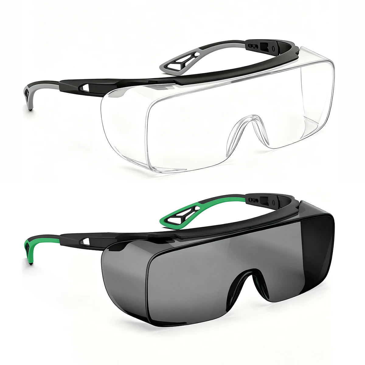 Safety Glasses Over Glasses,ANSI Z87.1 Lenses with Anti-Fog & Scratch,Side Protection, Adjustable Protective  Model HM6