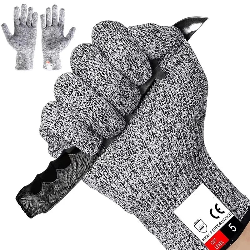 1 Pair Grade 5 Cut Resistant Gloves Scratch Resistant Glass Cutting Security Protection Gloves For Kitchen Gardeners Work Gloves