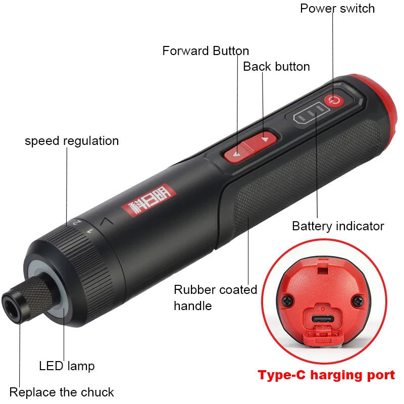 Cordless Electric Screwdriver Rechargeable 2000mah Lithium Battery Mini Drill 3.6V Power Tools Household Maintenance