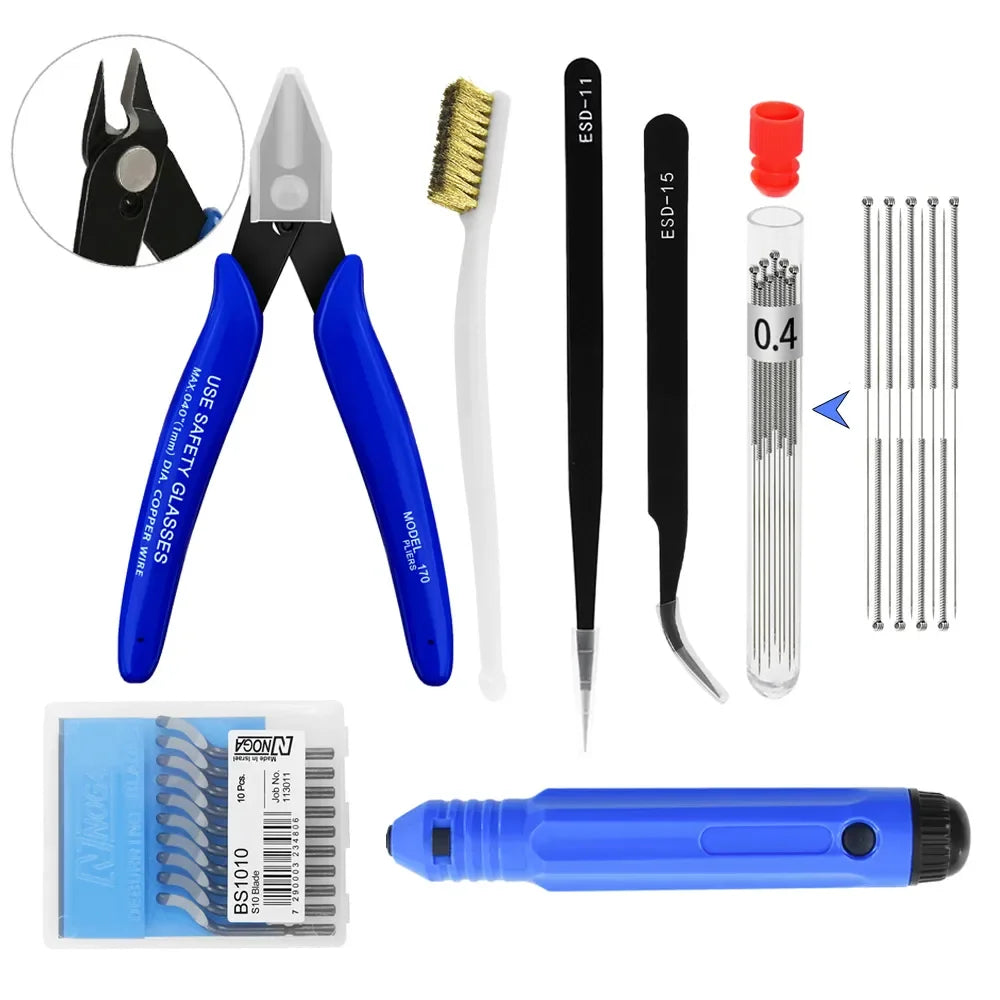 3D Printer Tool Kit – Trimming Knife, Scraper, Tweezers & Deburring Tools for DIY Printing