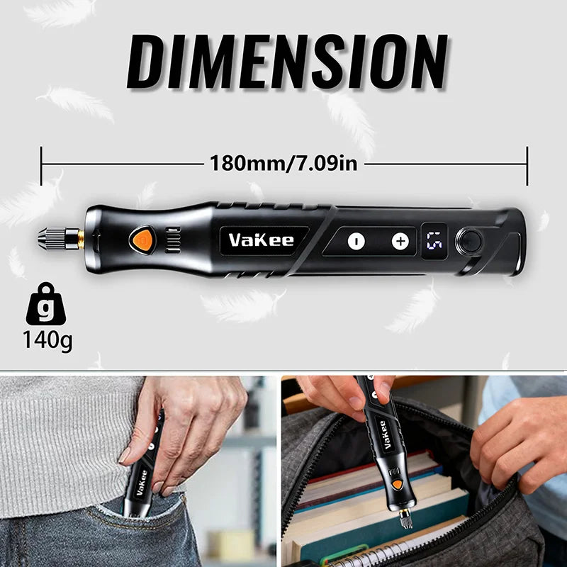 DIY Mini Cordless Electric Drill (USB) Tool, suitable for jewelry, metal, glass processing, etc. Mini cordless drill bit set, in