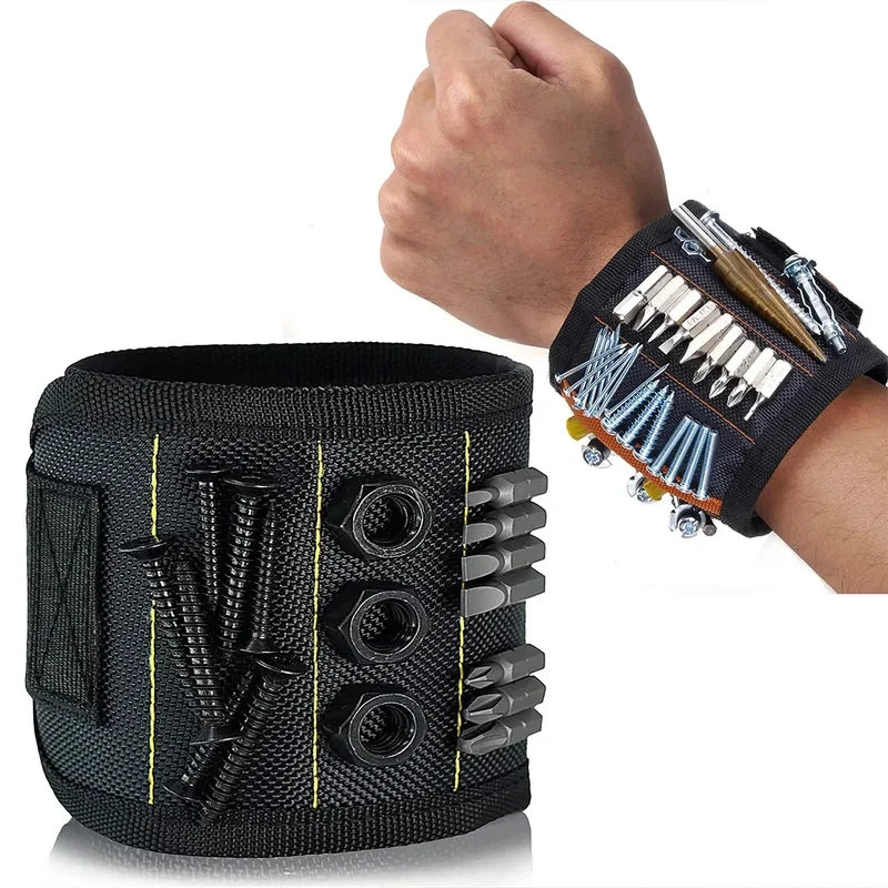 Magnetic Tool Wristband Adjustable Magnet Cuff Holds Screws Nails Drill Bits for Repair Construction Work