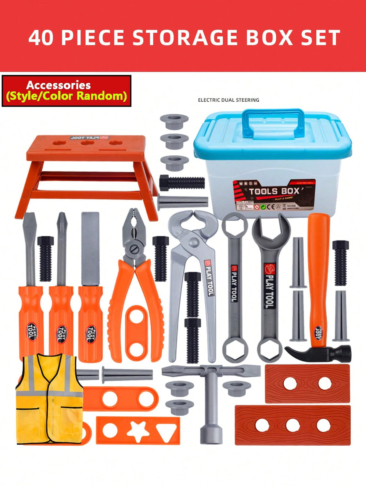 Kids Pretend Play Tool Kit – Educational Engineering Puzzle Toy Set with Drill for Boys