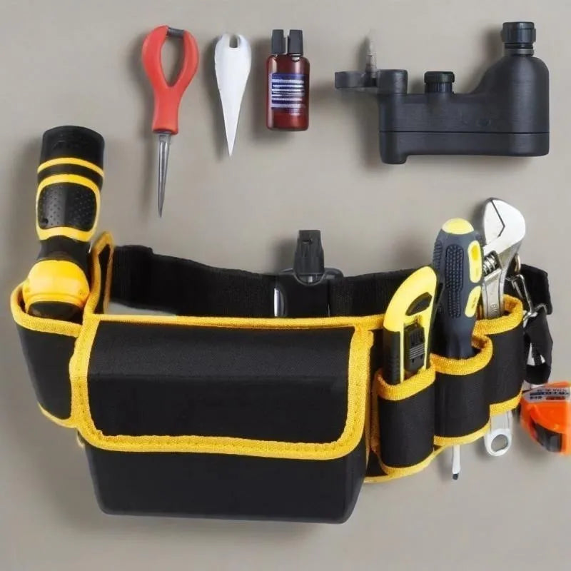 Heavy Duty Tool Belt Waist Bag, Thick Wear-Resistant, Large Capacity, Electrician Carpenter Storage Bag