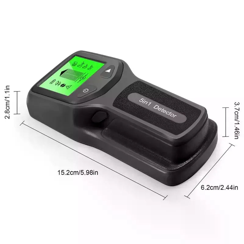 Stud Detector Handheld 5 In 1 Digital Wall Scanner Metal Finder For Live AC Wires Cables PVC Water Pipe
