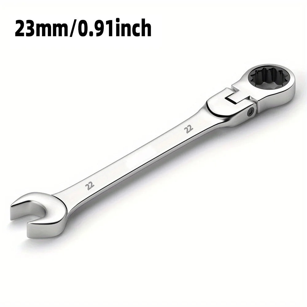 6-24mm Metric Ratchet Wrench Set, 72-Tooth Flexible Head with Storage Box - for Car Bicycle Motorcycle & Home DIY Repair